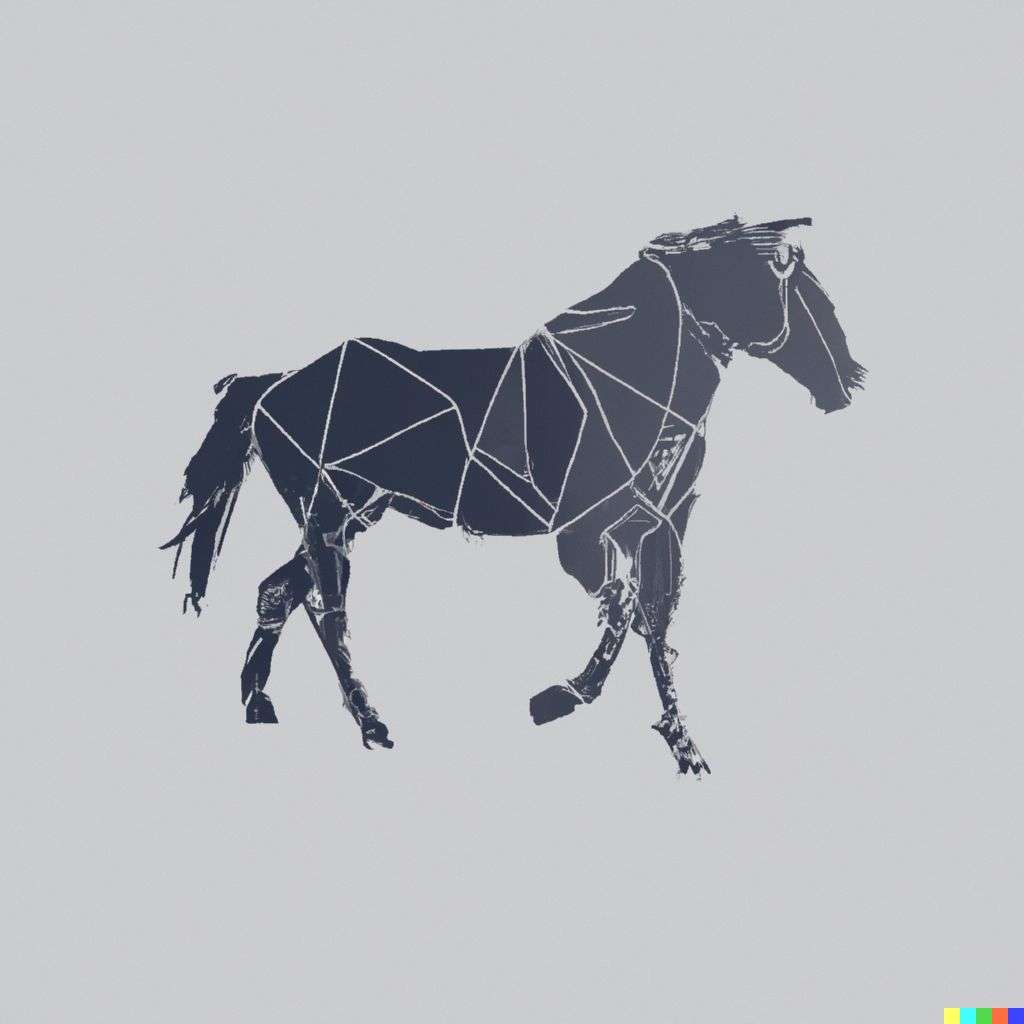 a horse, geometric